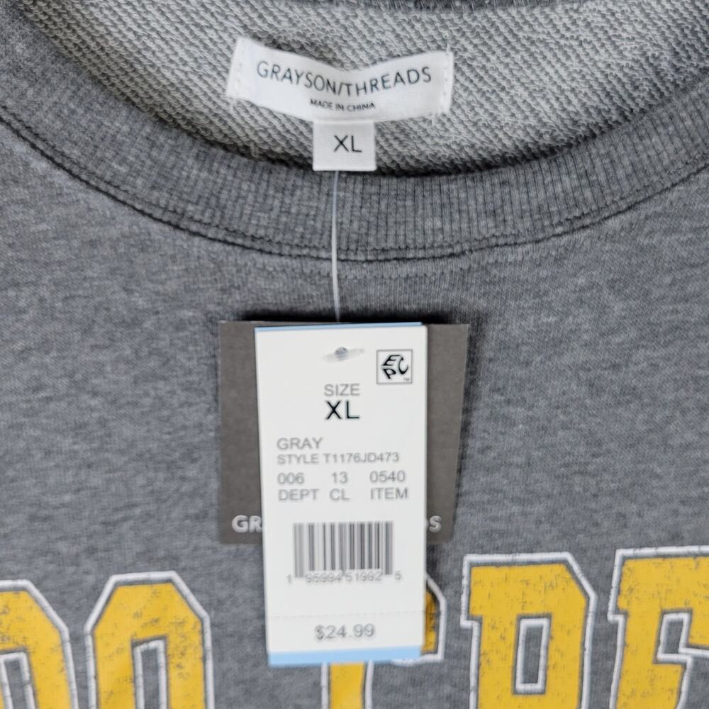 Grayson Threads Gray Lightweight Sweatshirt Dress "Boo Crew 31", Size XL, NWT - Picture 4 of 6